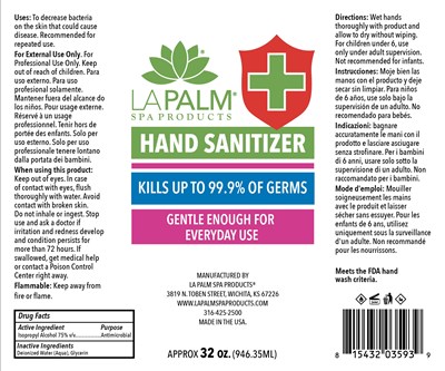 Hand Sanitizer_32oz.jpg 946 ml label - Hand Sanitizer 32oz